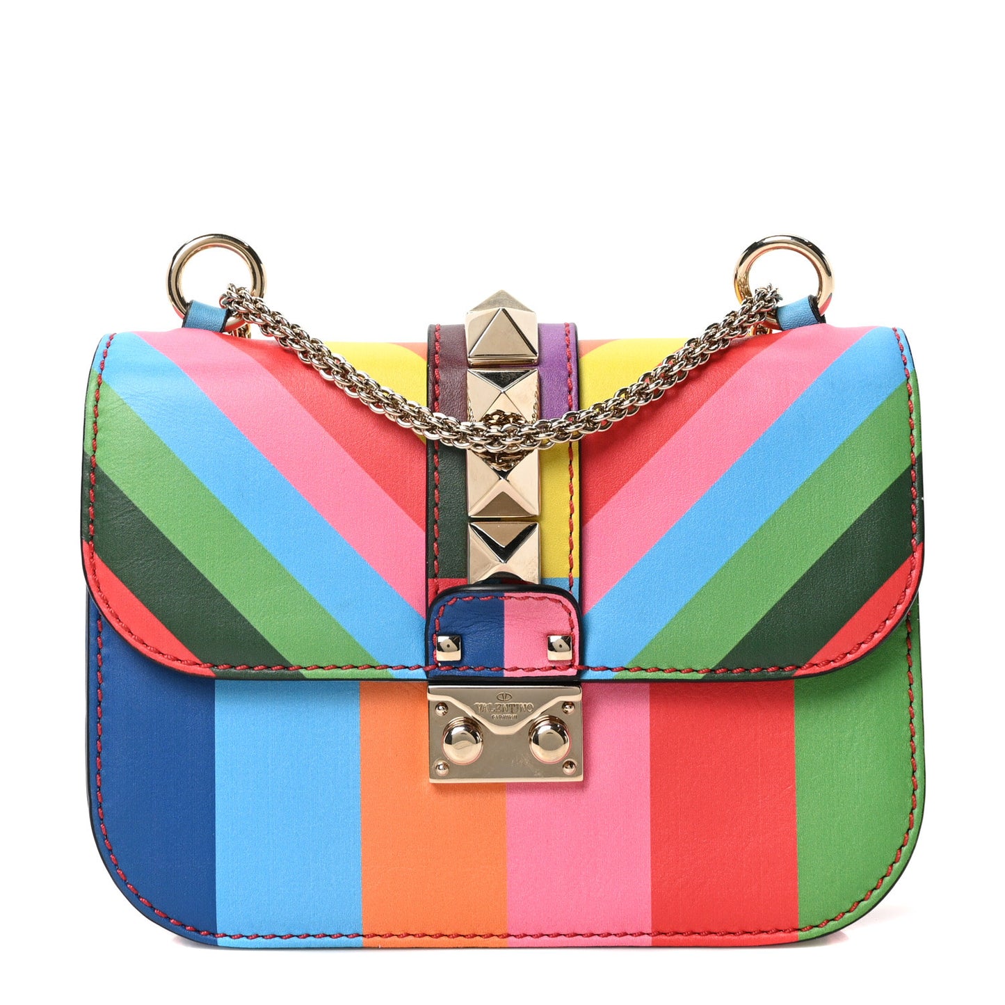 Vitello 1973 Small Glam Lock Rockstud Flap Multicolor
