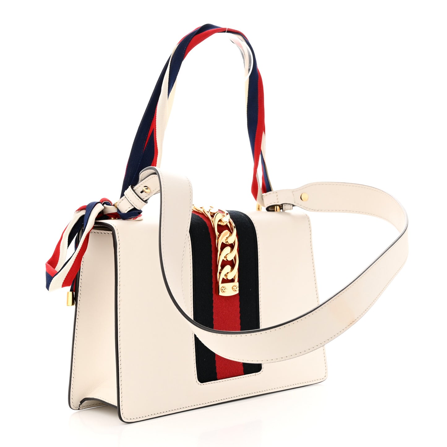 Calfskin Small Sylvie Shoulder Bag Off White