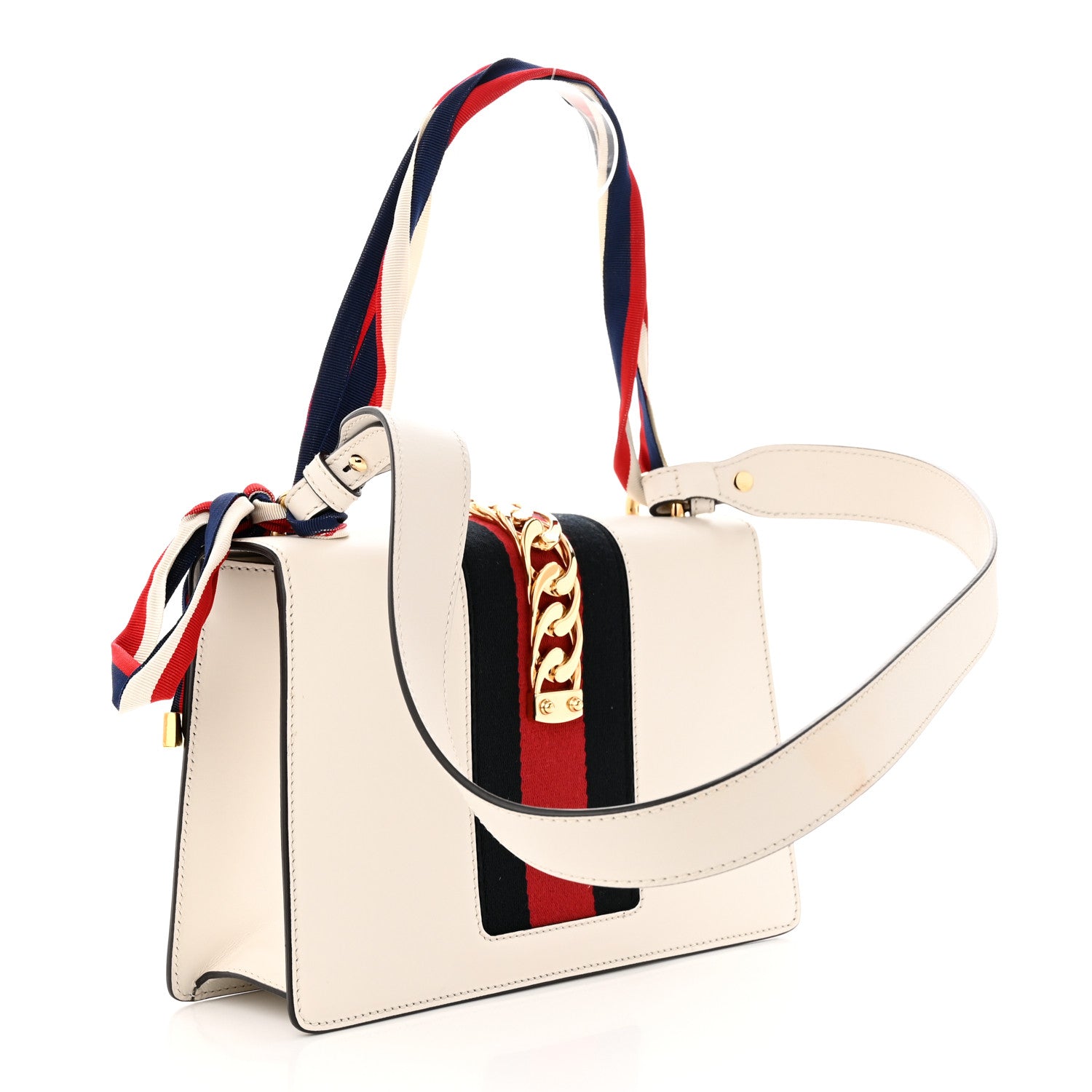 Gucci Calfskin Small Sylvie Shoulder Bag Off White 3 of 11