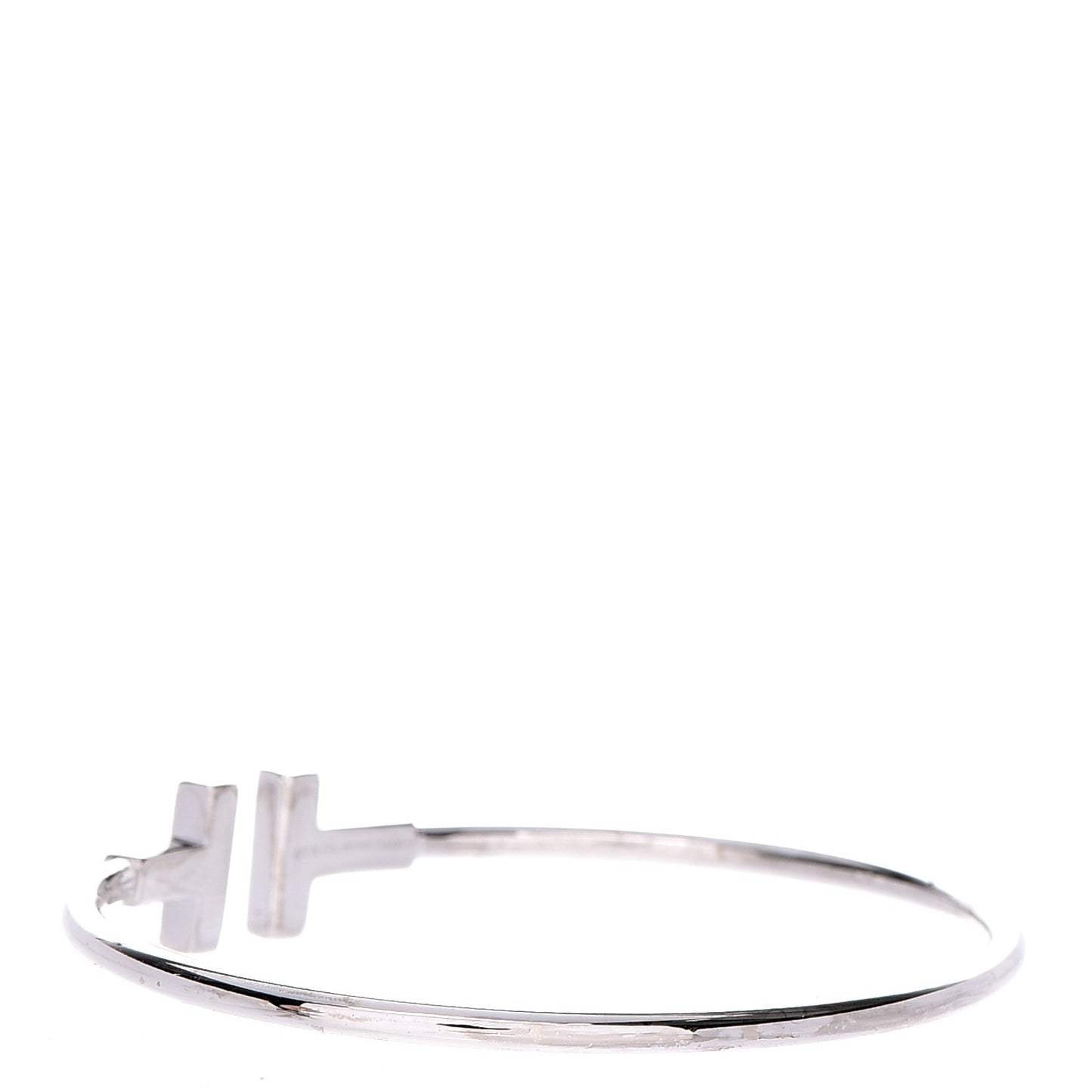 18K White Gold Diamond T Wire Bracelet