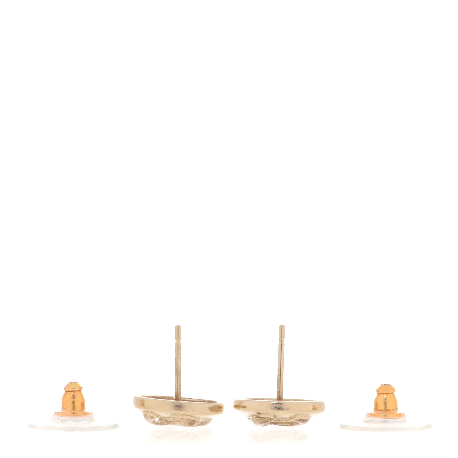 Chanel Metal CC Round Earrings Gold 3 of 4