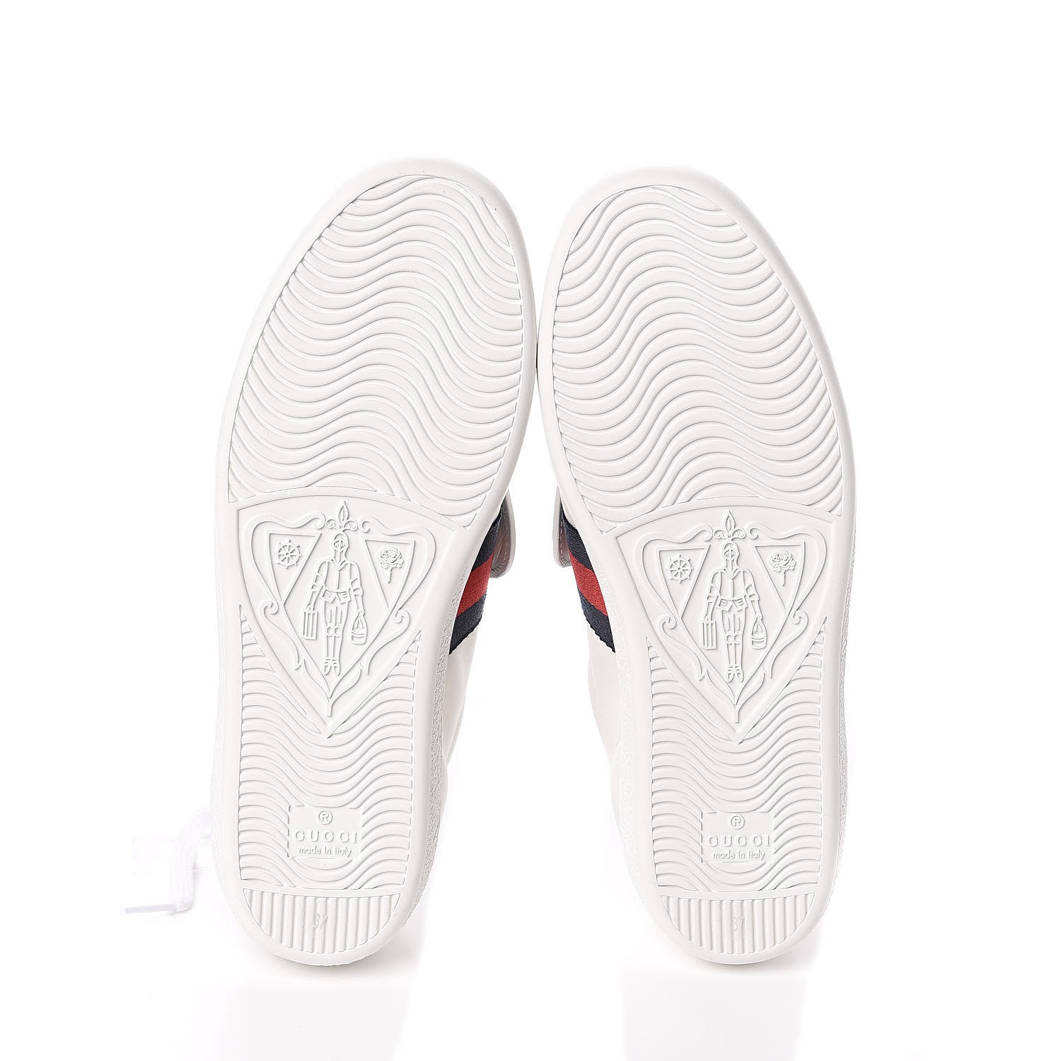 Gucci Calfskin Ayers Crystal Web Womens New Ace Pineapple Sneakers 37 White 6 of 11