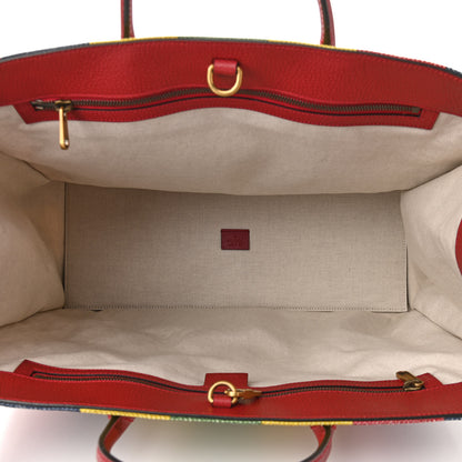Gucci Canvas Marley Stripe Script Logo Large Gucci 100 Tote Bag Multicolor 5 of 10