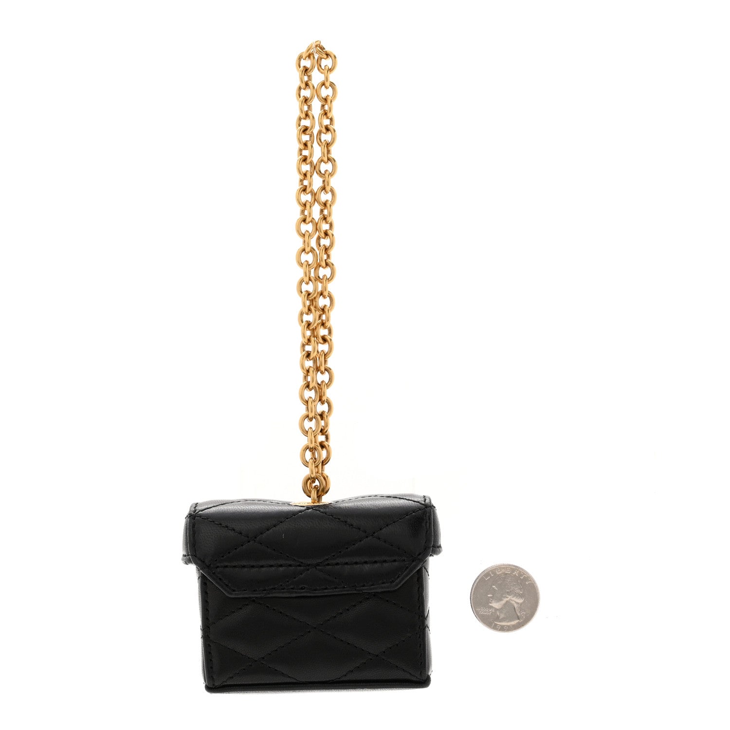Saint Laurent Lambskin Matelasse Monogram June Box Bag Charm Black 2 of 5