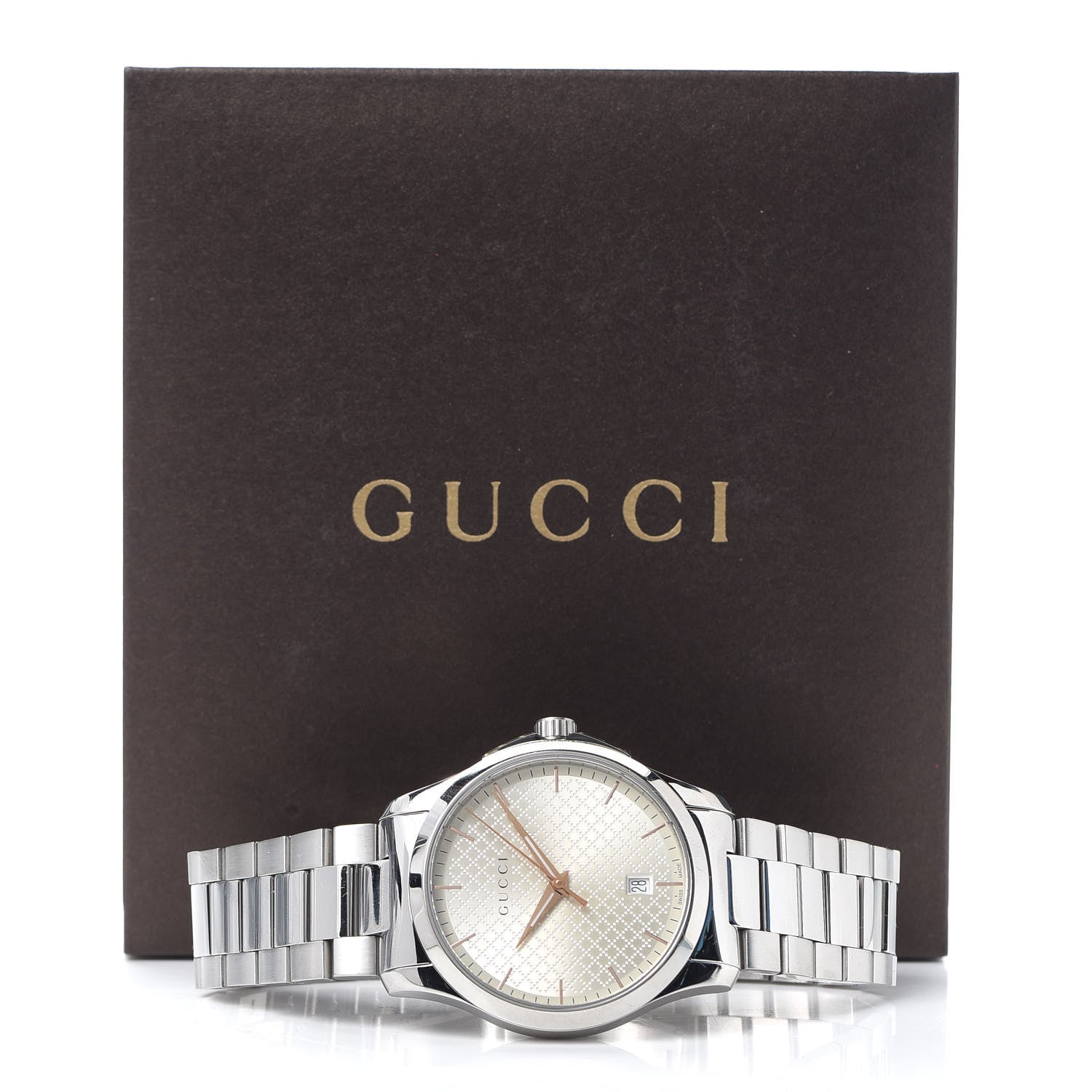 Gucci Stainless Steel 38mm G-Timeless Diamante Quartz Watch 6 of 6