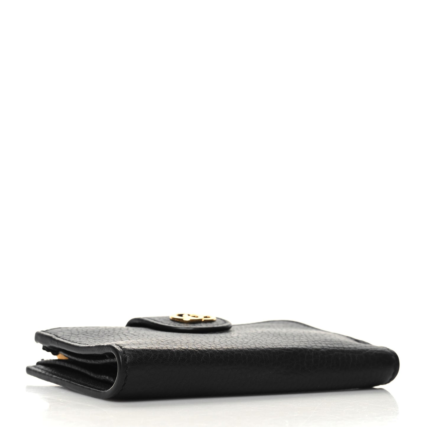Piuma Calfskin Medium Bamboo Double G Wallet Black