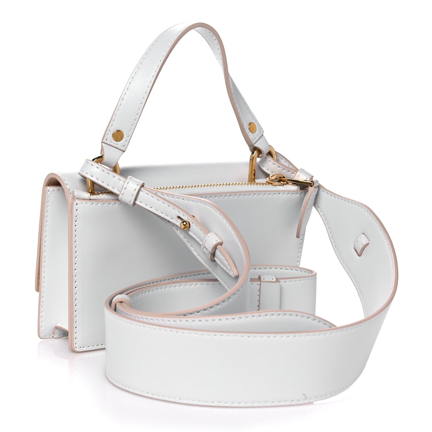 Alexander McQueen Calfskin Skull Lock Mini Crossbody Bag White 3 of 12