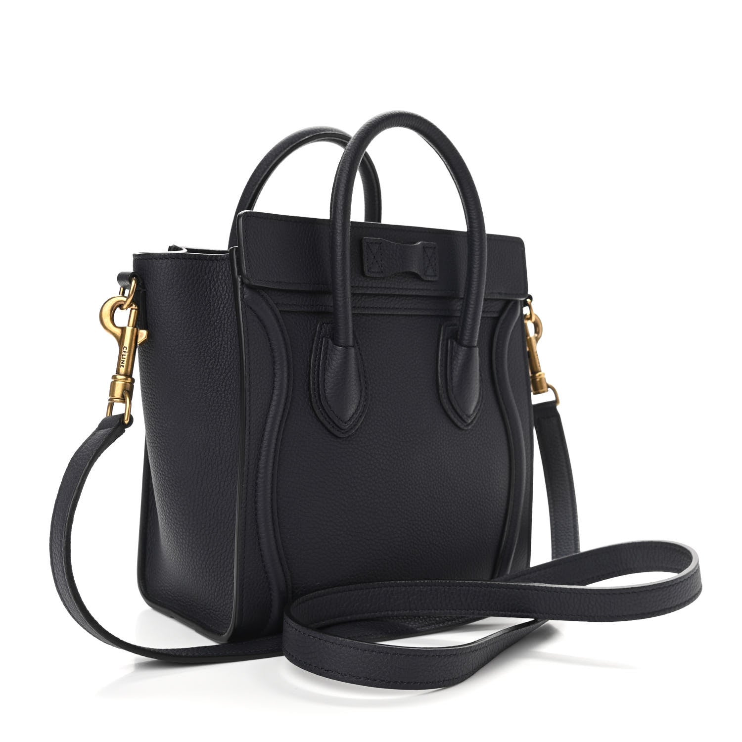 Celine Baby Drummed Calfskin Nano Luggage Navy Blue 3 of 10
