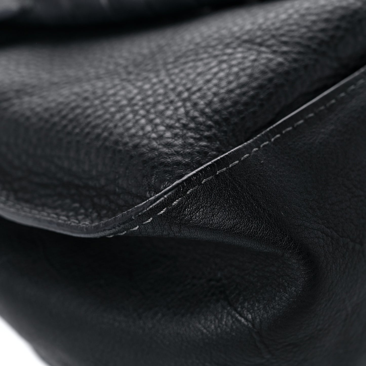 Calfskin Large Marcie Satchel Black