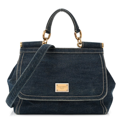 Dolce & Gabbana Denim Miss Sicily Satchel Blue Jeans 1 of 12