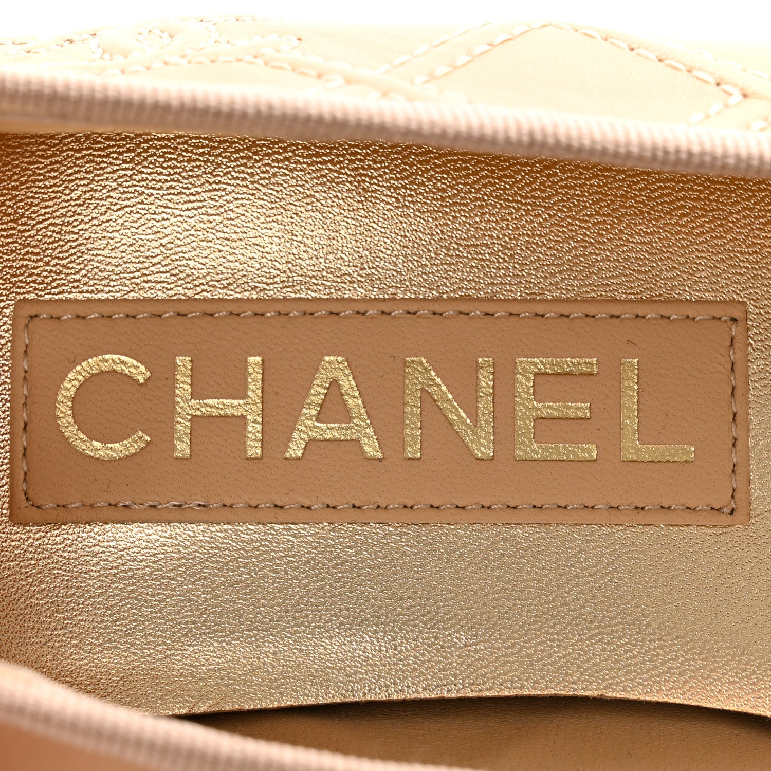 Chanel Lambskin Patent Double Stitched CC Cap Toe Ballerina Flats 38 Ivory Black 7 of 9