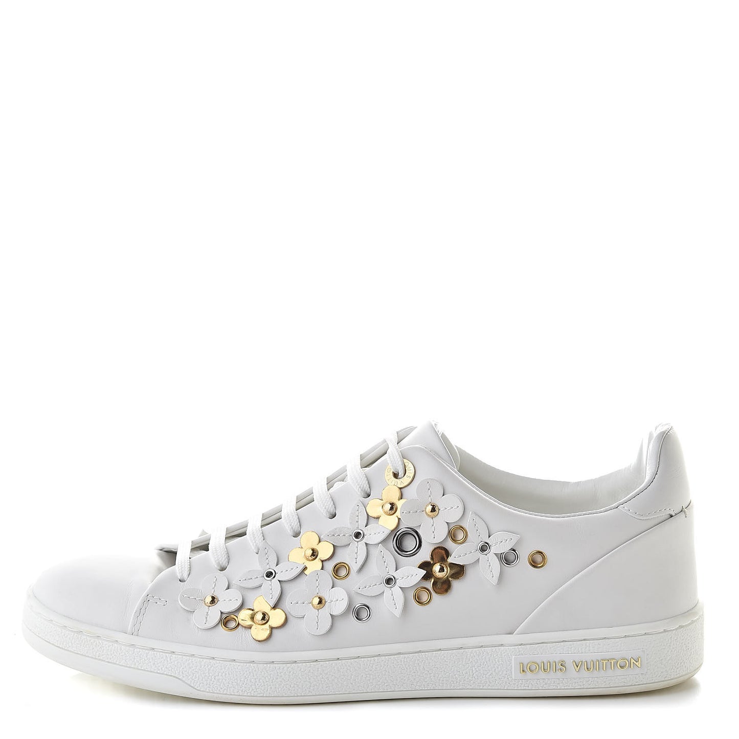 Calfskin Blooming Frontrow Sneakers 38.5 White