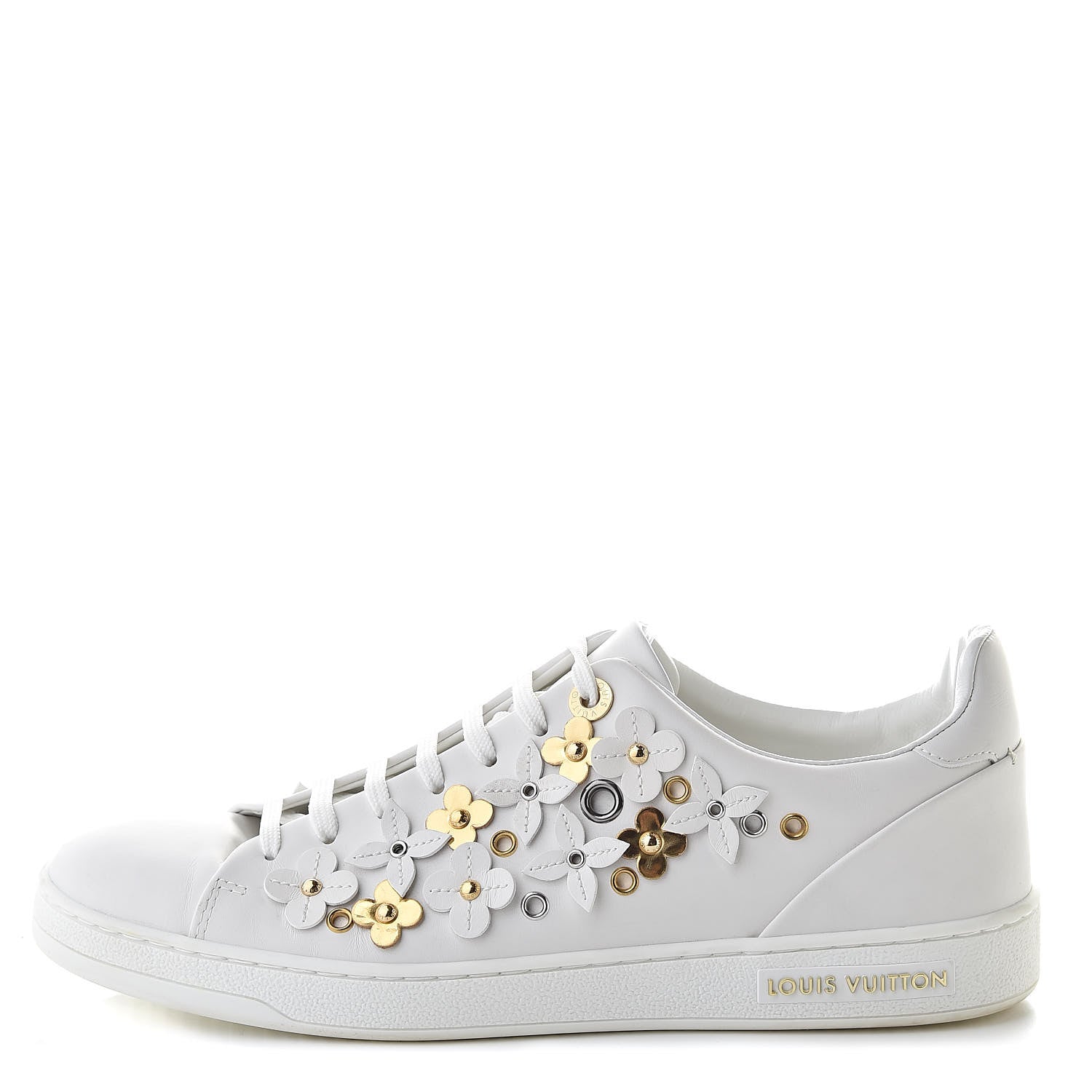 Louis Vuitton Calfskin Blooming Frontrow Sneakers 38.5 White 1 of 14