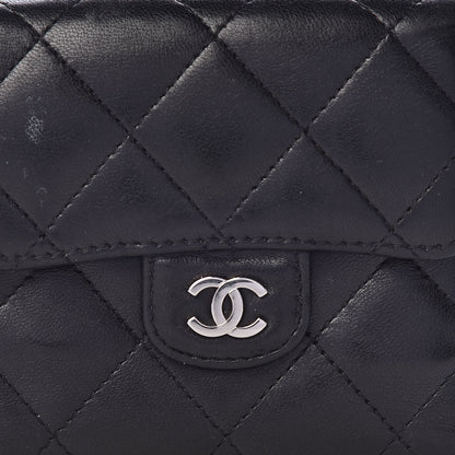 Chanel Lambskin Quilted Double Sided Wallet Black 9 of 13
