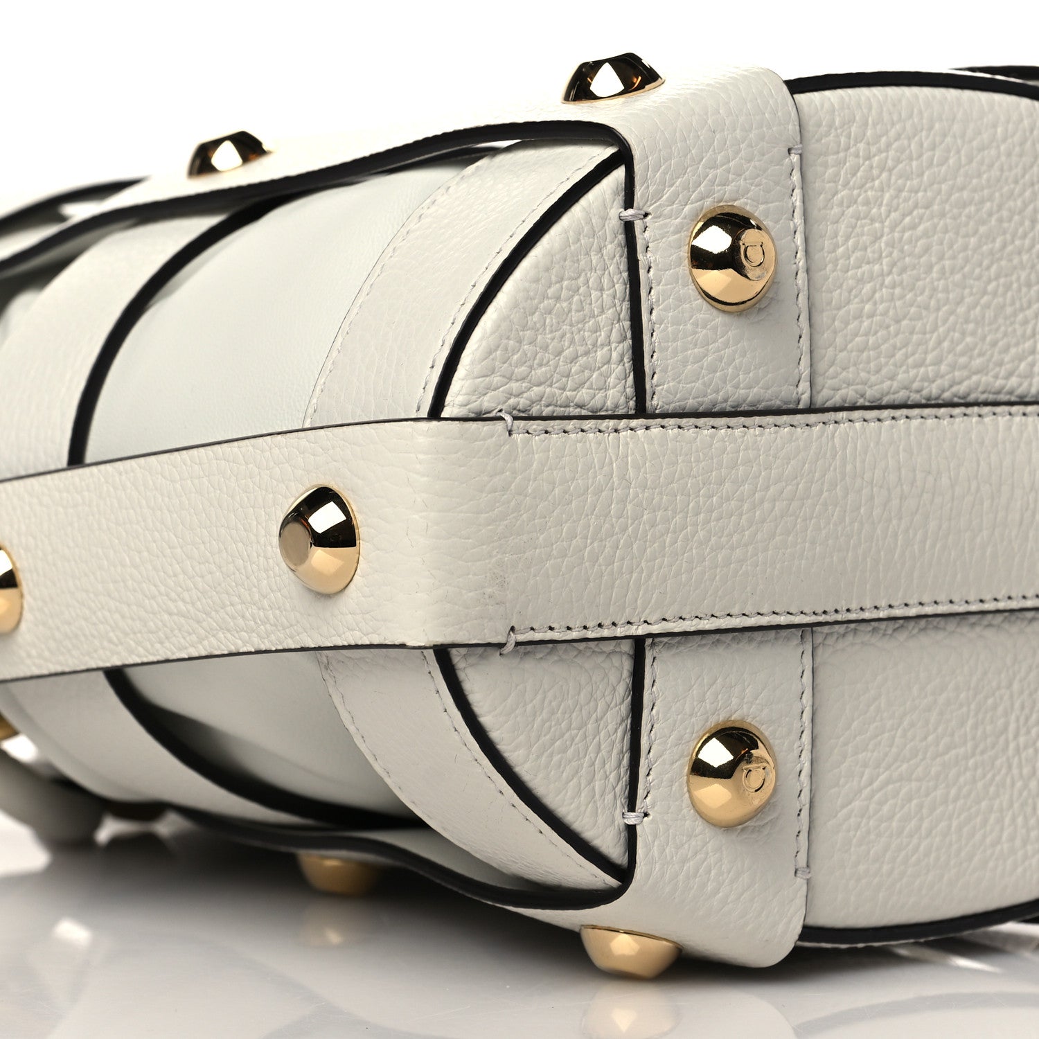 Salvatore Ferragamo Calfskin Cage Bag White 9 of 10