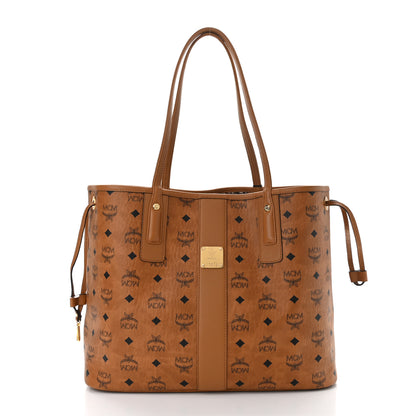 MCM Visetos Medium Liz Reversible Shopper Tote Cognac 3 of 16