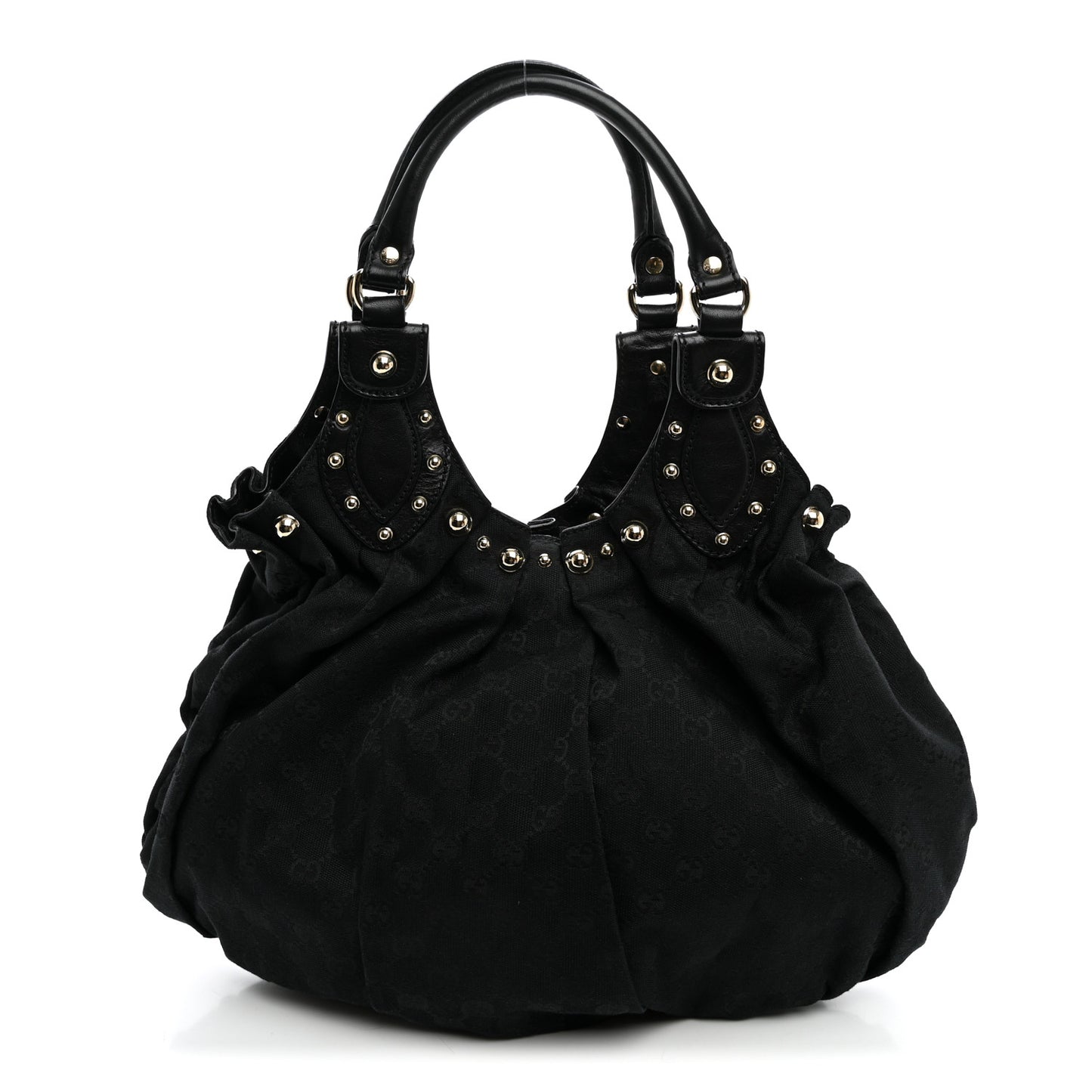 Monogram Studded Pelham Medium Tote Black