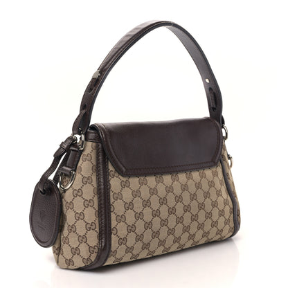 Gucci Monogram Medium Techno Horsebit Shoulder Flap Bag Dark Brown 3 of 9