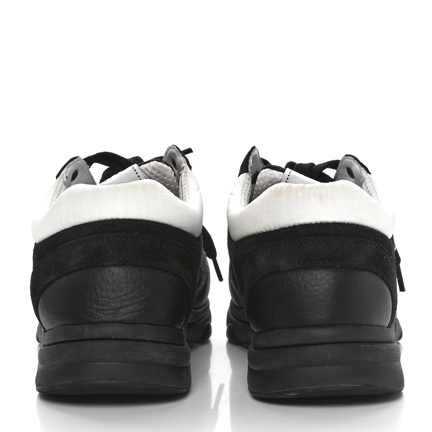 Chanel Mesh Suede Grained Calfskin Womens CC Sneakers 39 Black White 5 of 8