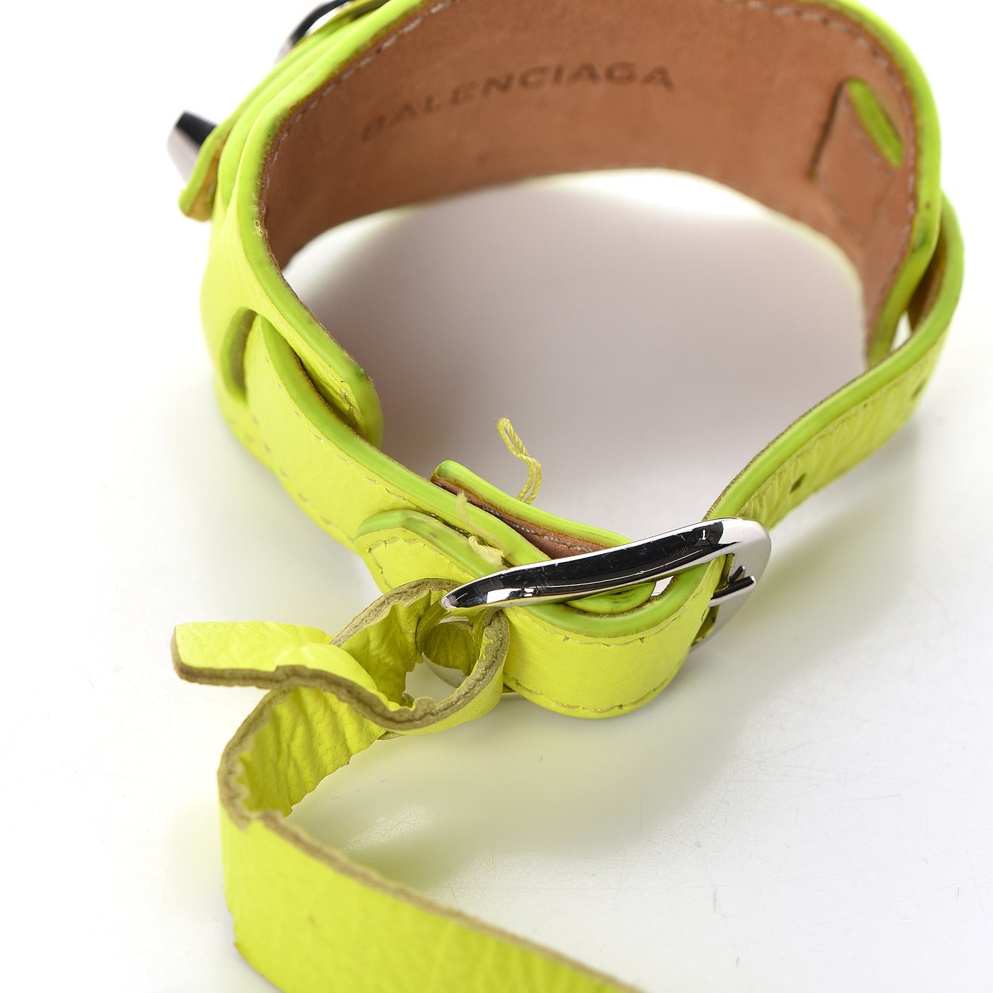 Agneau Arena Classic Hardware M Bracelet Jaune Fluo