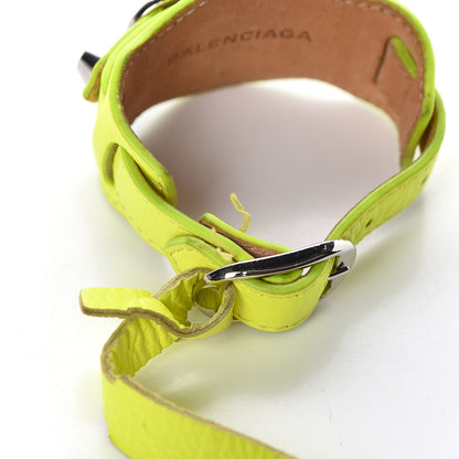 Balenciaga Agneau Arena Classic Hardware M Bracelet Jaune Fluo 5 of 5