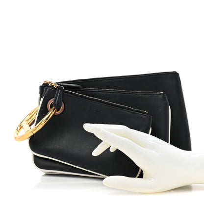 Fendi Vitello Century Opaco F is Fendi Bi-Color Triplette Pouch Set Black 2 of 15