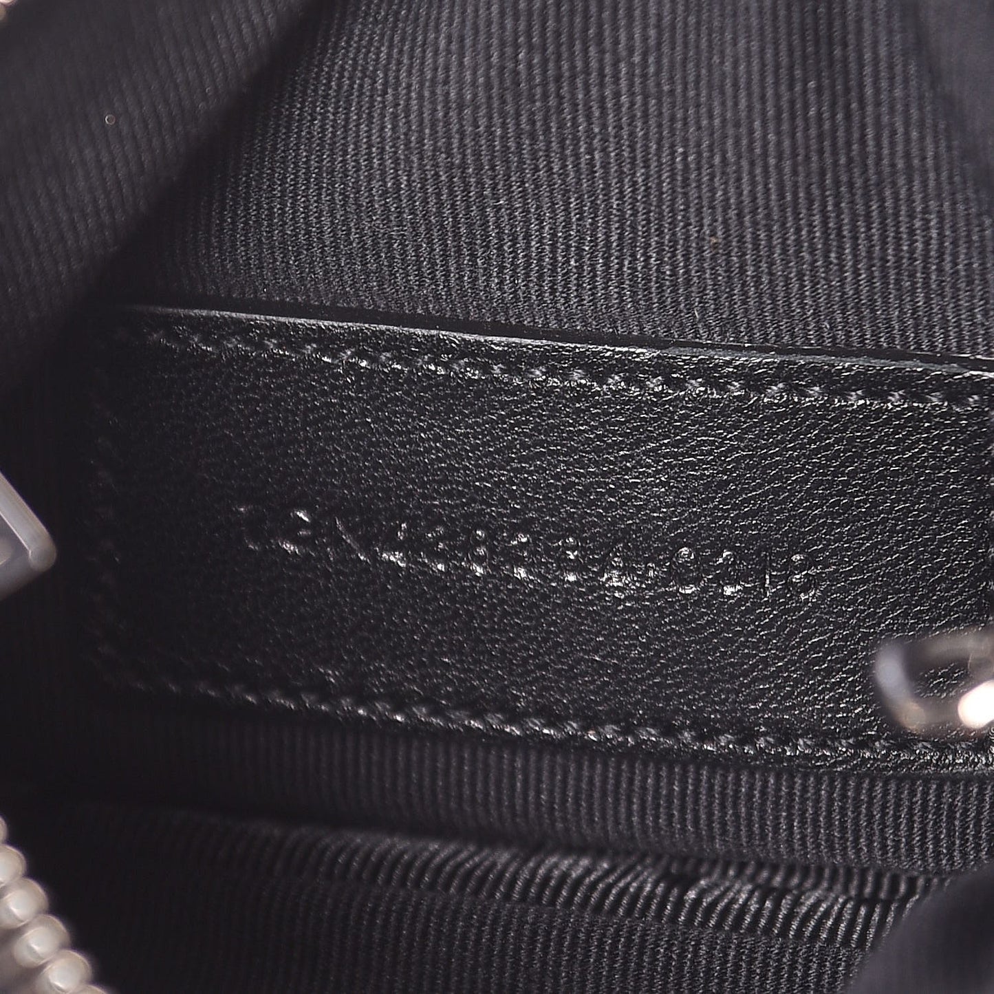 Calfskin Matelasse Monogram Key Pouch Black