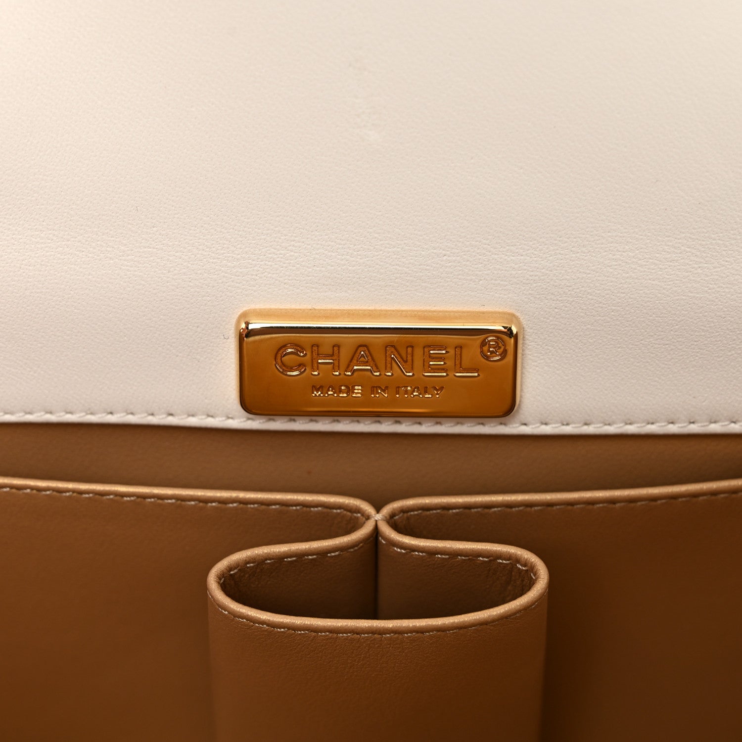 Chanel Lambskin Quilted Mini Golden Plate Flap White 7 of 12