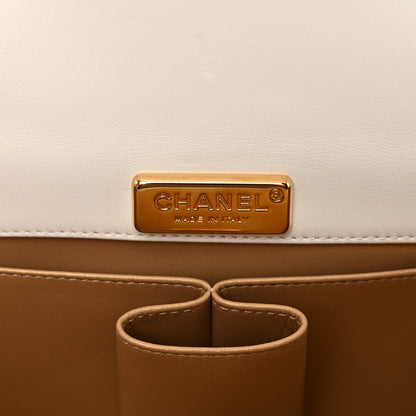 Chanel Lambskin Quilted Mini Golden Plate Flap White 7 of 12
