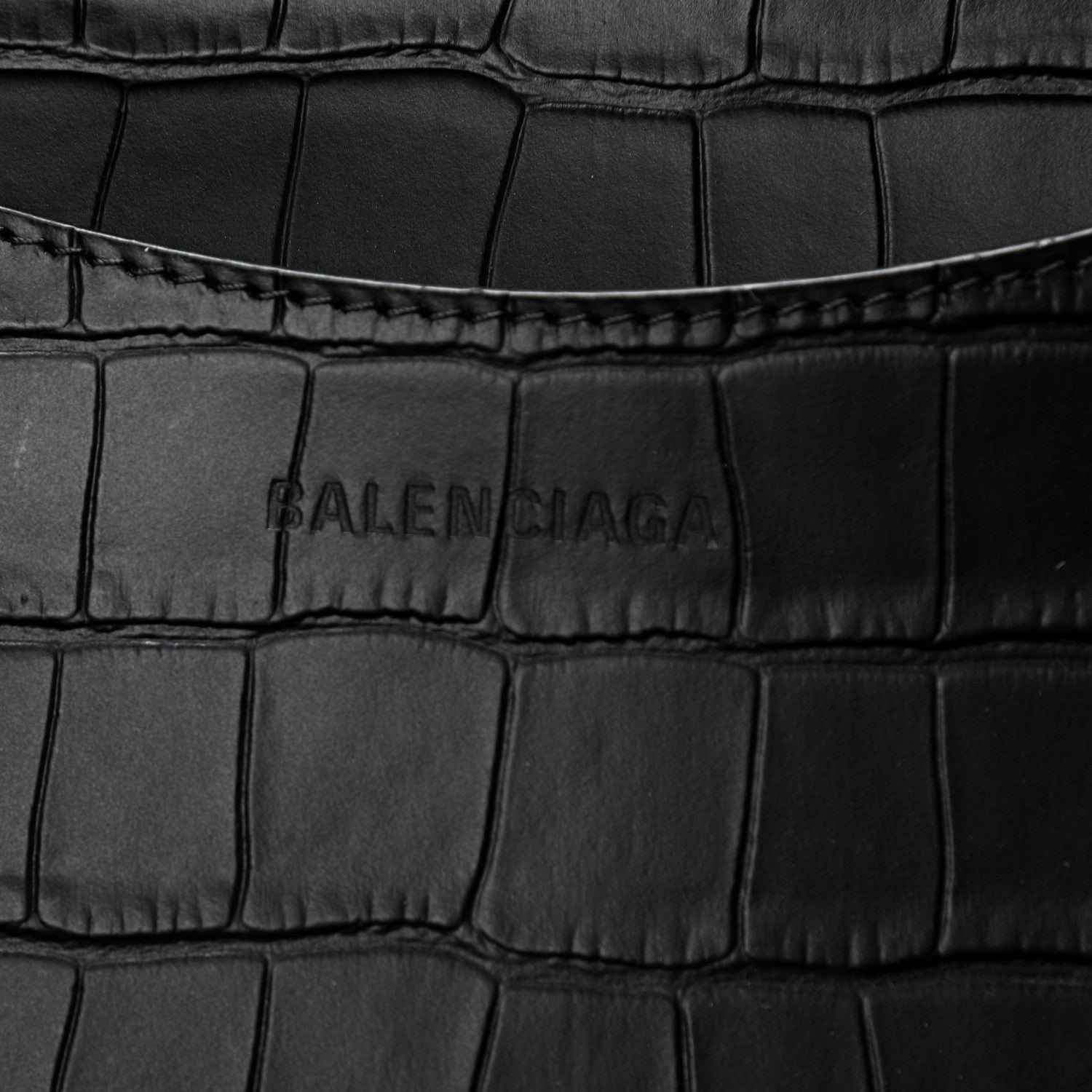 Balenciaga Semi Matte Calfskin Crocodile Embossed Neo Classic Black Hardware Large City Black 6 of 10