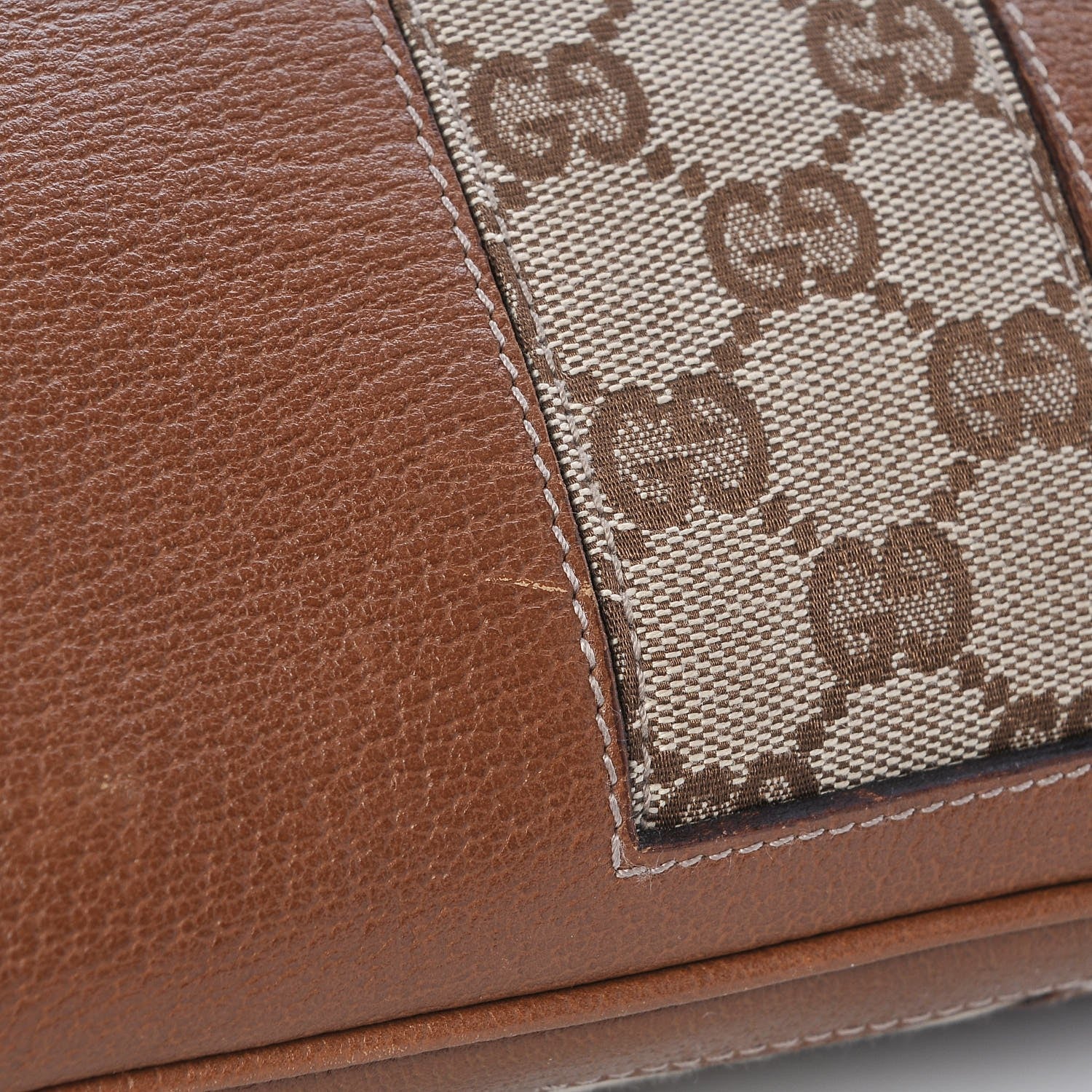 Gucci Calfskin Monogram Piston Lock Jackie O Hobo Tan 13 of 15
