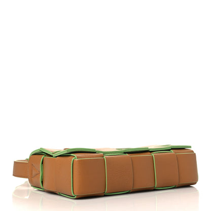 Bottega Veneta Grained Calfskin Maxi Intrecciato Cassette Crossbody Bag Caramel Pistachio 3 of 7