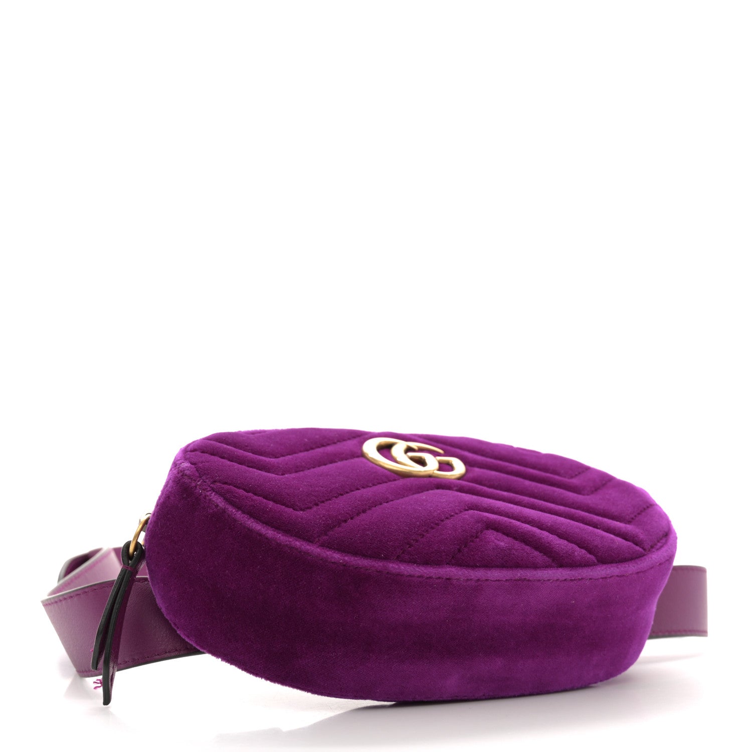 Gucci Velvet Matelasse GG Marmont Belt Bag 95 38 Violet Cyclamen 4 of 11