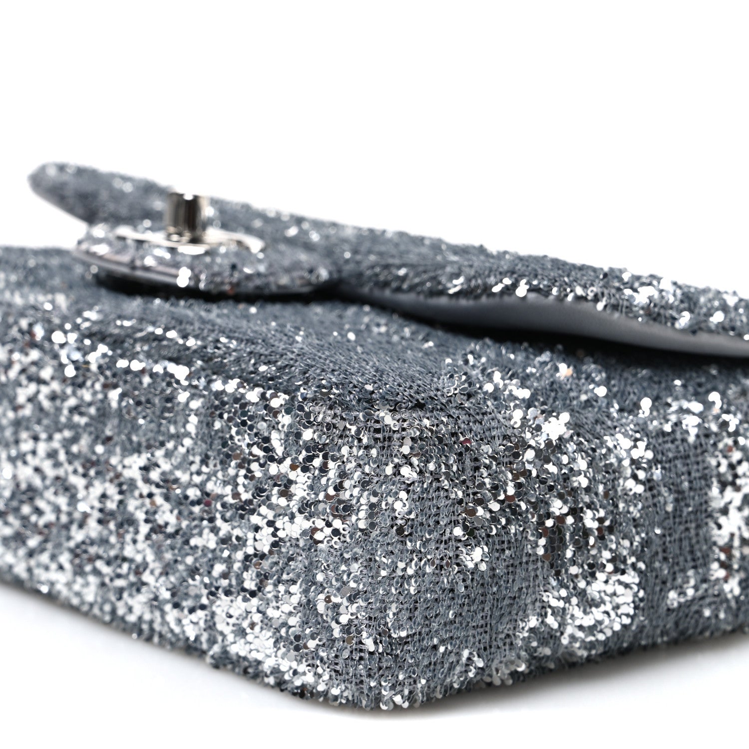 Chanel Sequin Mini Rectangular Flap Silver 10 of 11