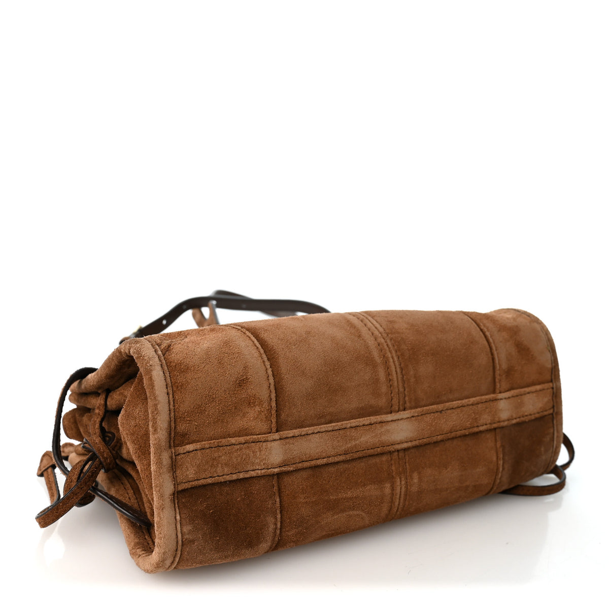 Prada Suede Triangle Mini Bonnie Shoulder Bag Cacao 3 of 9