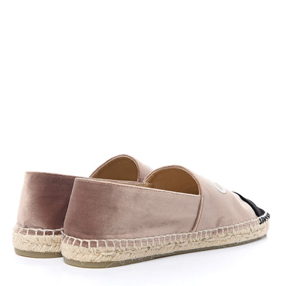 Chanel Velvet Logo Espadrilles 37 Beige Black 5 of 9