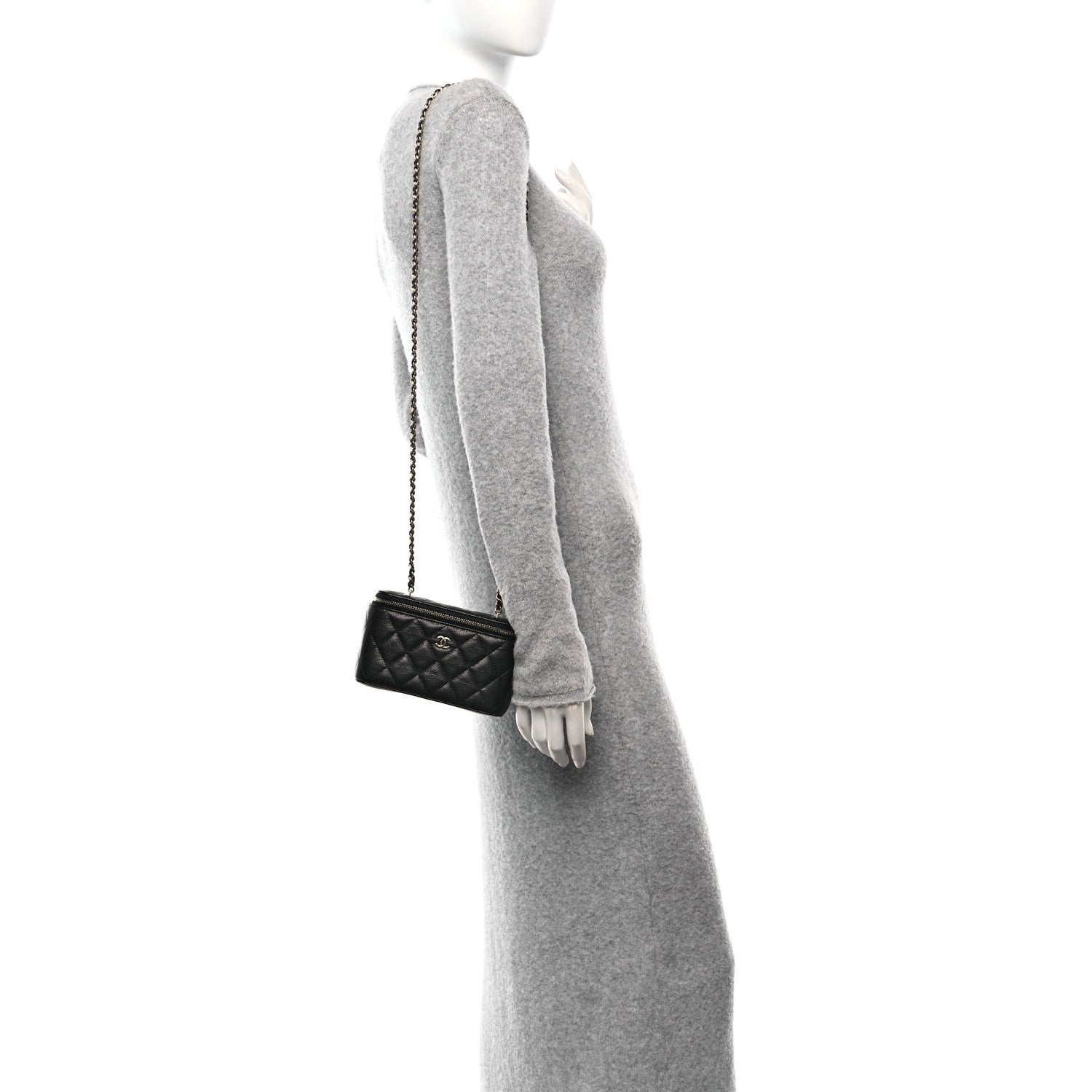Chanel Caviar Quilted Small Vanity Case With Chain Black 2 of 10
