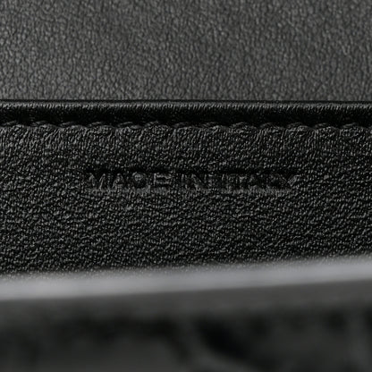 Saint Laurent Calfskin Crocodile Embossed Monogram Uptown Chain Wallet Black 7 of 12