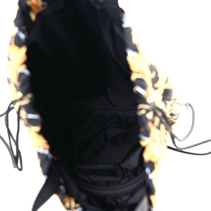 Versace Nylon Barocco Signature Print Drawstring Backpack Black 7 of 9