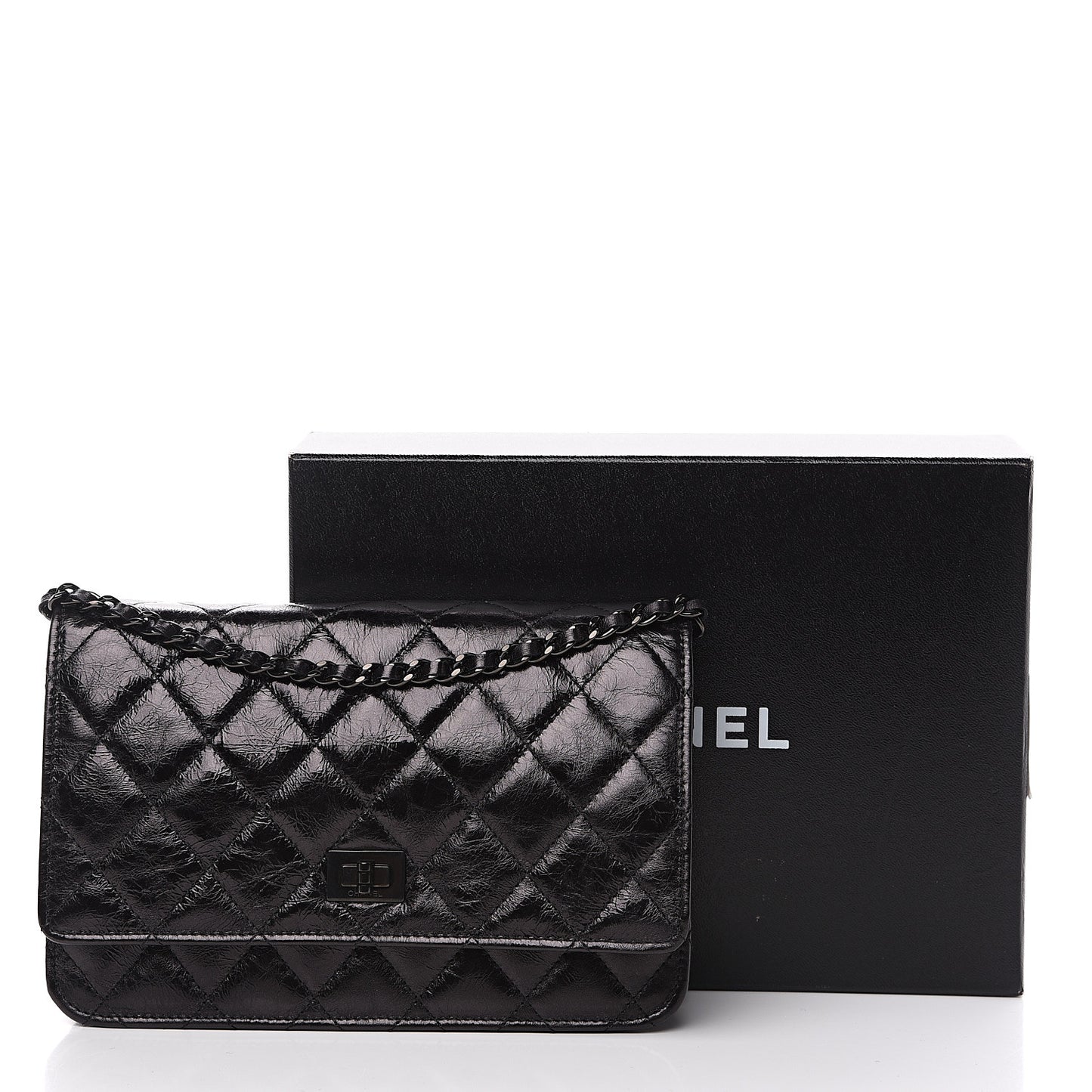 Aged Calfskin Quilted Reissue Wallet On Chain WOC So Black