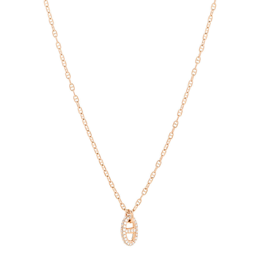 Hermes 18K Rose Gold Diamond PM New Farandole Pendant Necklace ST 1 of 6
