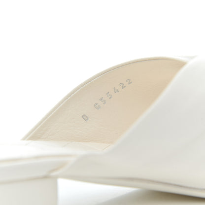 Chanel Lambskin Pearl Bow CC Flat Sandals 39.5 White 8 of 15