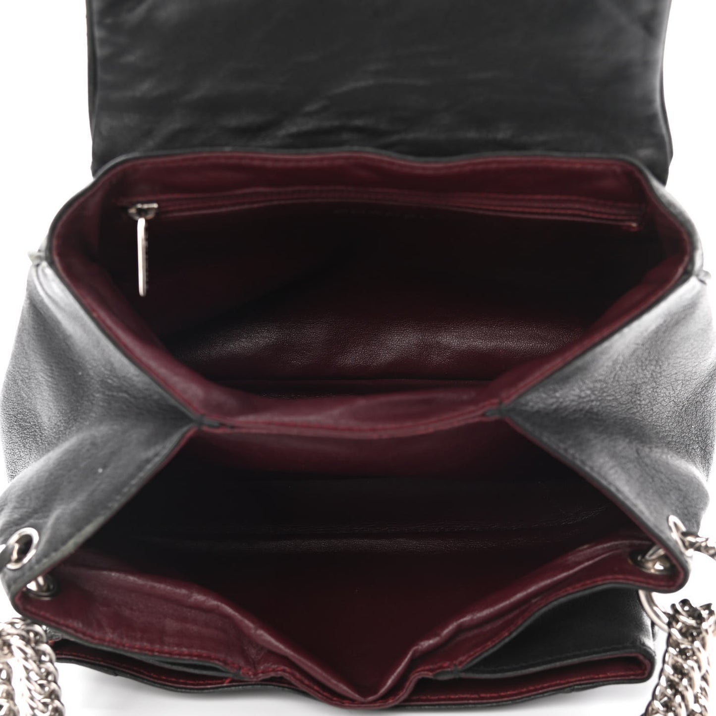 Sheepskin Quilted Accordion Flap Black