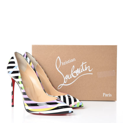 Christian Louboutin Patent Cinestripes Pigalle Follies 100 Pumps 39 Multi 8 of 8