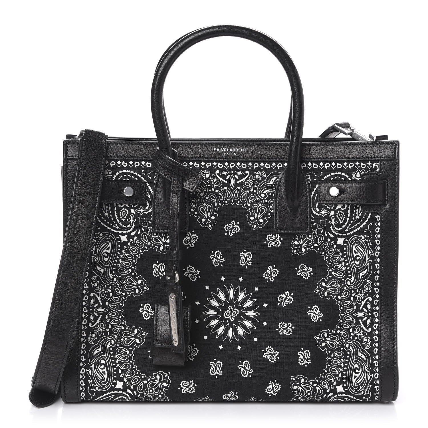 Saint Laurent Calfskin Cotton Bandana Baby Sac De Jour Black 1 of 9