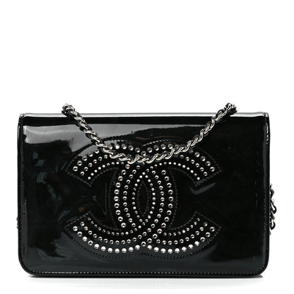Chanel Patent Strass Wallet On Chain WOC Black 1 of 12
