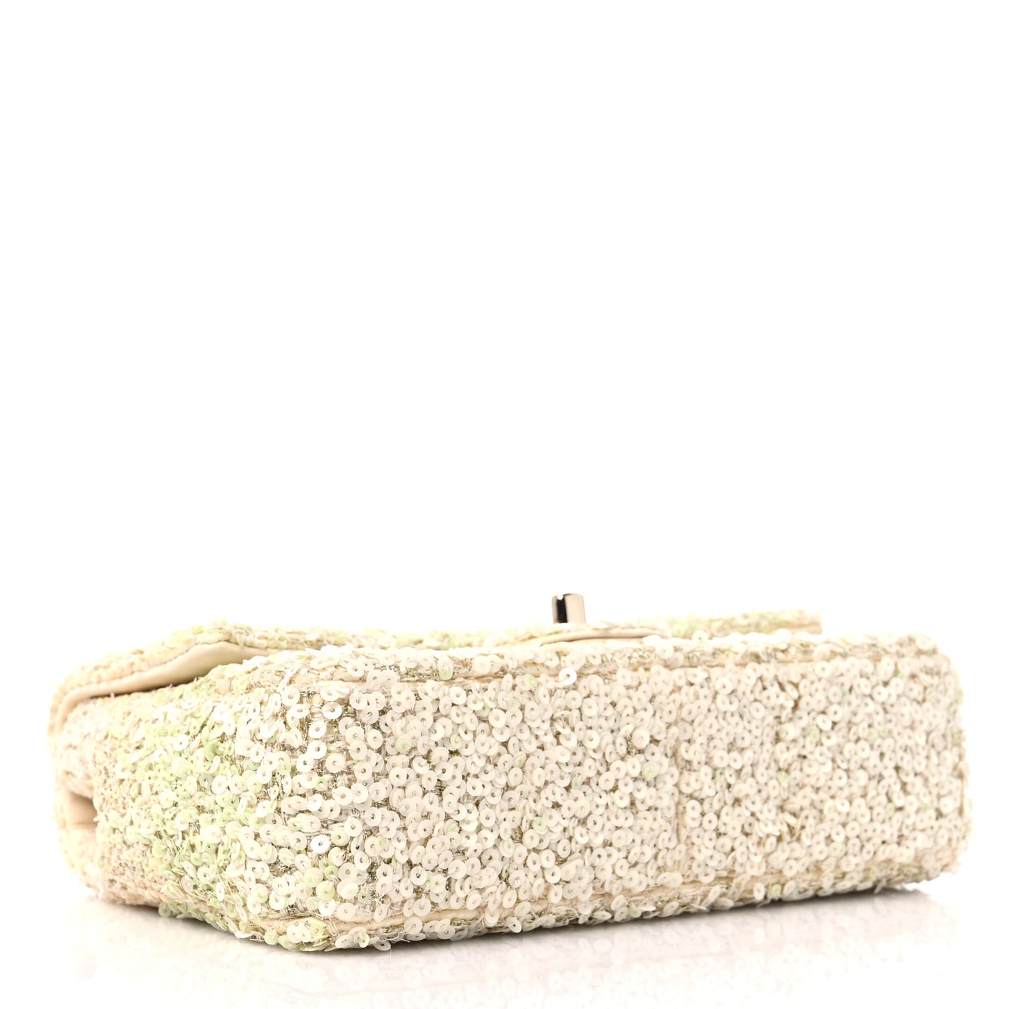 Shaded Sequin Mini Flap Light Green White Ecru