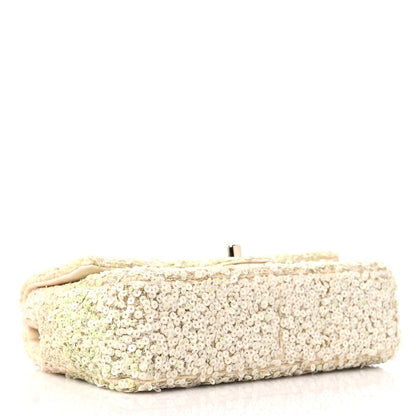 Chanel Shaded Sequin Mini Flap Light Green White Ecru 4 of 10