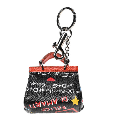 Dolce & Gabbana Dauphine Print Miss Sicily Bag Key Chain Black 3 of 3