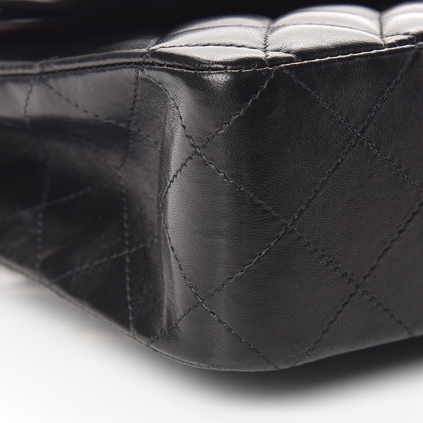 Lambskin Quilted Medium Double Flap Black